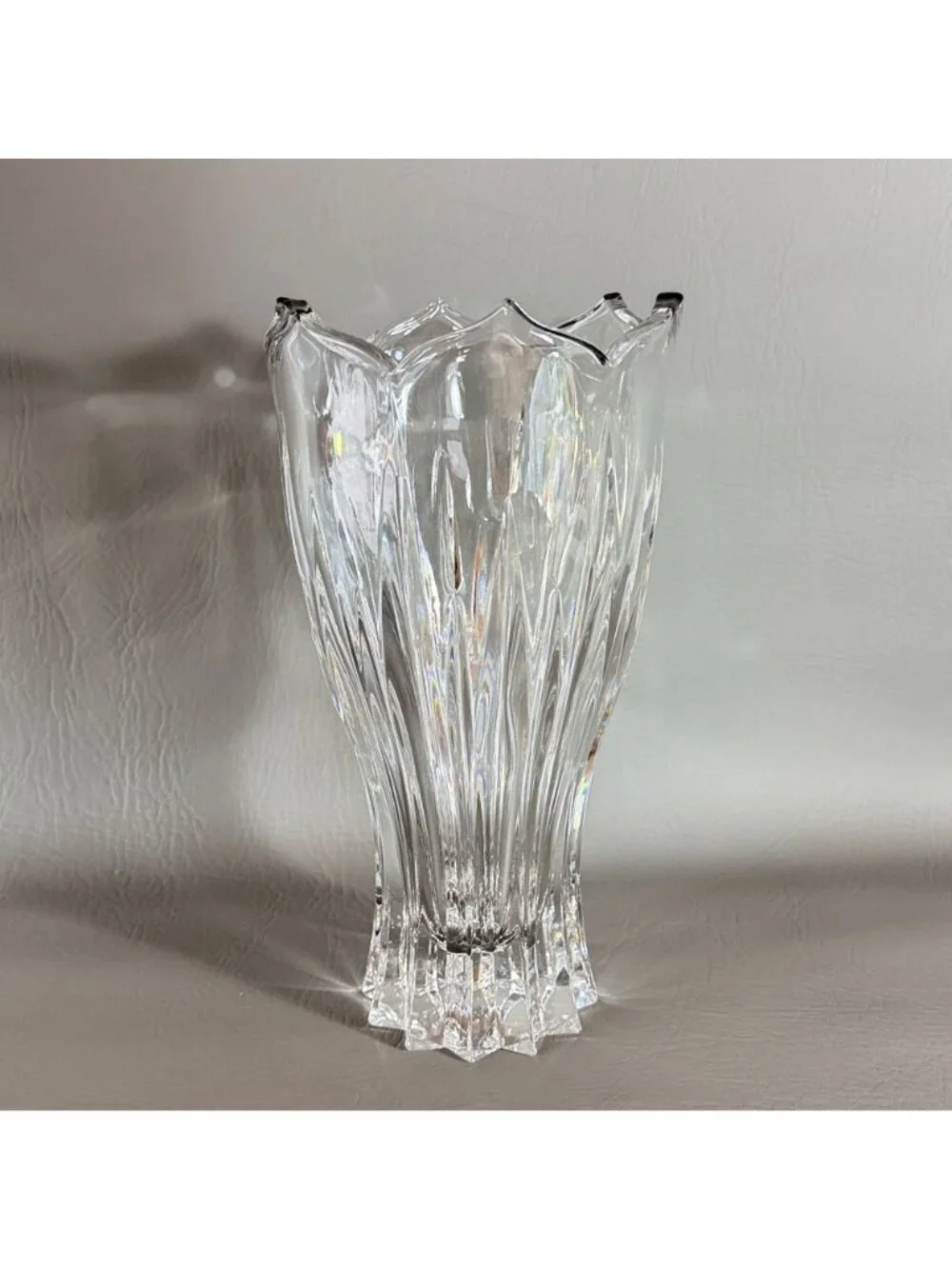 Vintage Gorham Lead Crystal Tulip Vase King Edward Fluted Scalloped 9.5